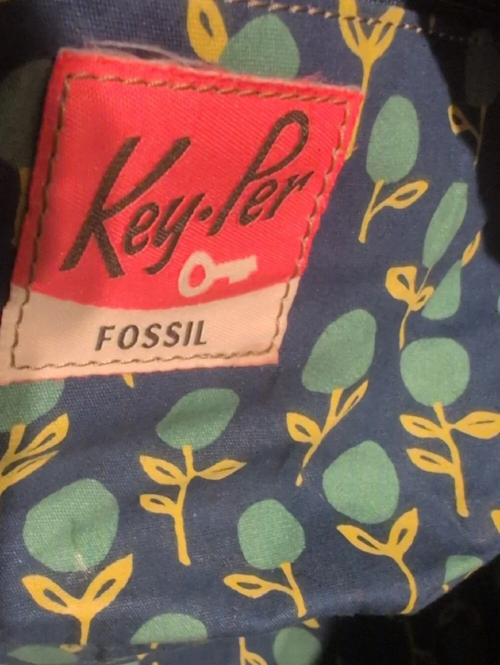 Fossil Stylish Floral Weekender Bag - Brown, Teal & Cream
